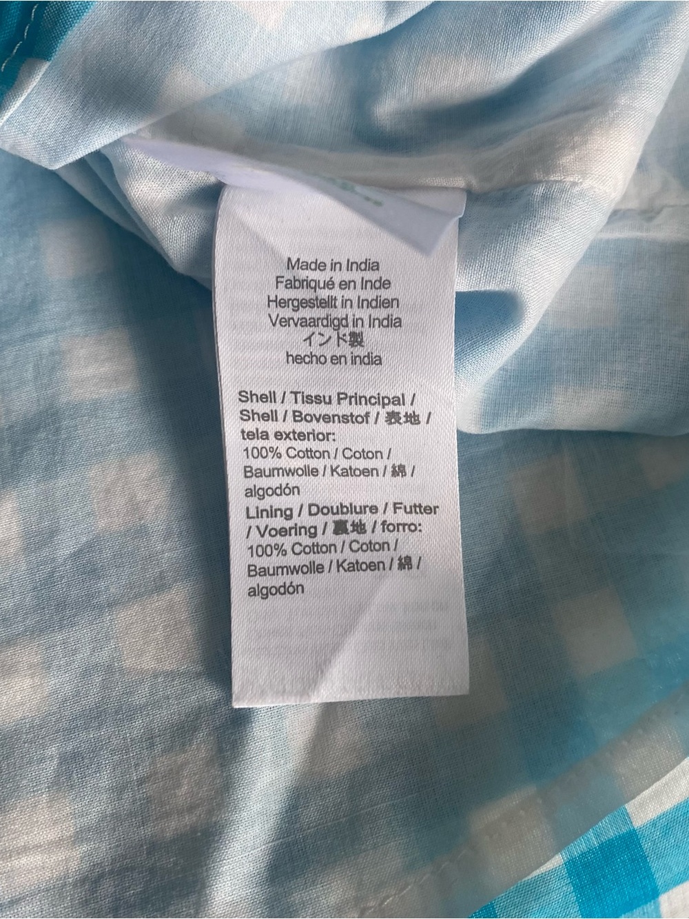 J. Crew Factory Turquoise and White Gingham Sleeveless Tank size Small - Picture 4 of 8